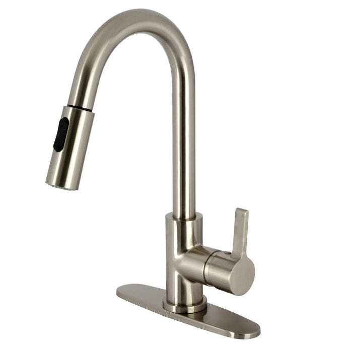 Kingston Brass LS8788CTL Single-Handle Pull-Down Kitchen Faucet, Brushed Nickel