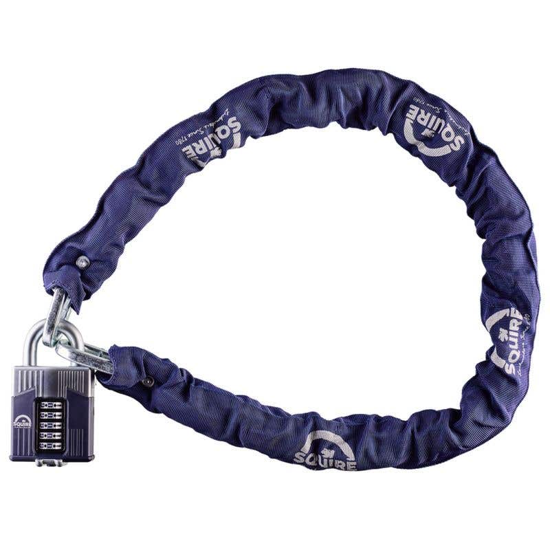 Squire Locks SQ-WARMAXCOMBI Warrior Combination Padlock and Chain | 5 Wheel | Warrior Combi Max