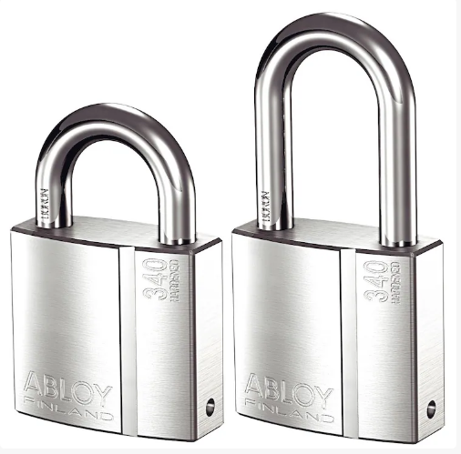 Abloy Sentry PL340 Hardened Steel Padlock, Rekeyable, Finish-Chrome