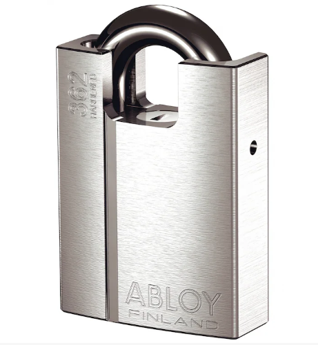 Abloy Sentry PL362 Shrouded Steel Padlock, Shackle Height-25 mm, Rekeyable, Finish-Chrome