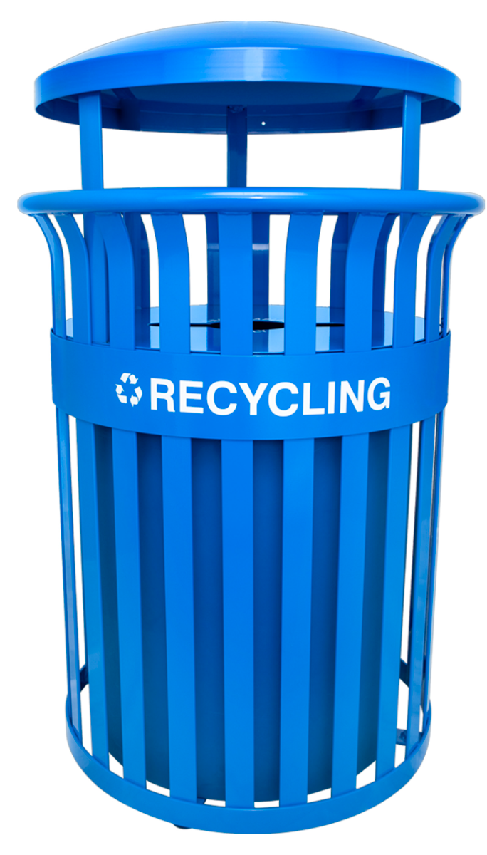 Ex-Cell Kaiser RC-SCD2633 RBL Streetscape Collection Recycling Receptacle w/ Canopy