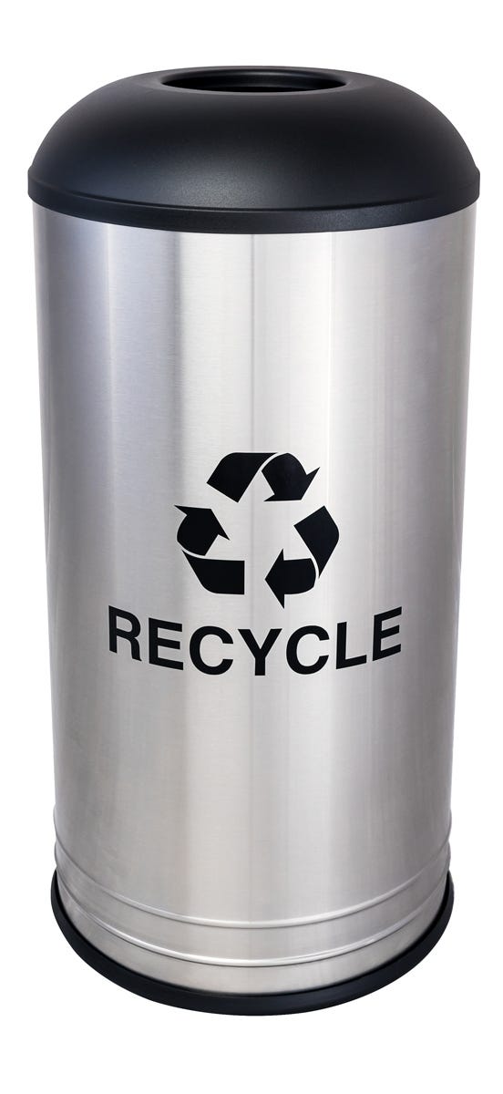 Ex-Cell Kaiser RC-1531 D-6 SS BLX International Collection Recycle Receptacle w/ Dome Top