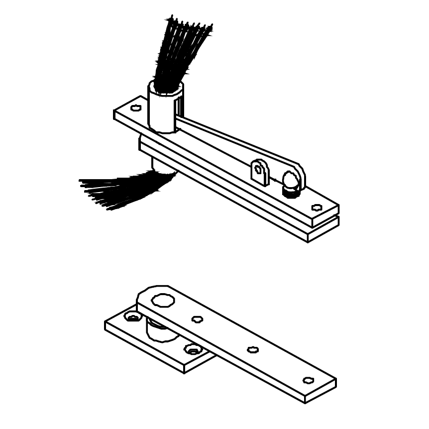 ABH Hardware E0128 Pivot Set Center Hung Pivots (Non-Handed)