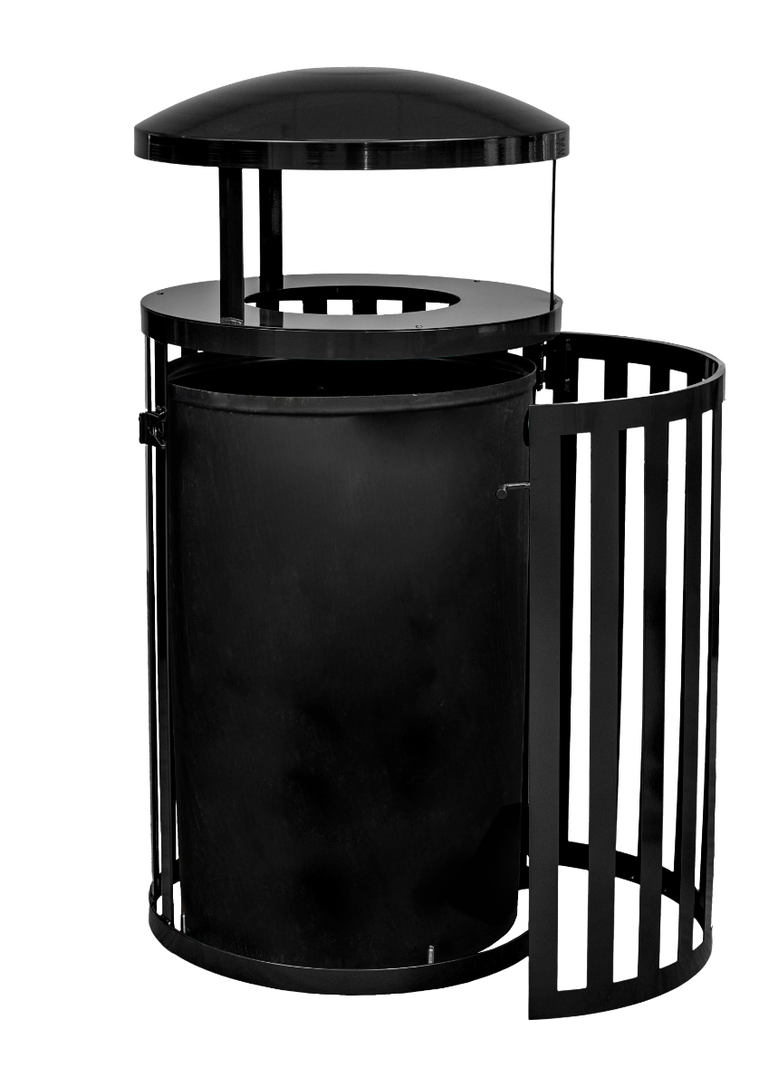 Ex-Cell Kaiser SCTP-40 D Streetscape Collection 45-Gallon Receptacle w/ Door & Canopy