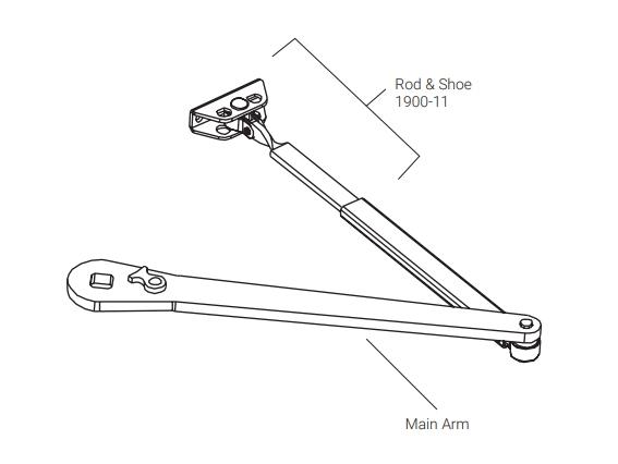 ACCENTRA (formerly Yale) Y1900 Regular & Parallel Arm Assembly For 1900 Series Surface Closer